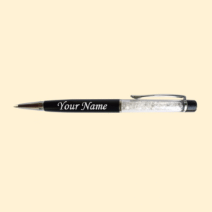 Personalized Pen with Name Engraved Metal Ball Pen Silver Designer Pen with Diamond/Crystal Studded Metallic