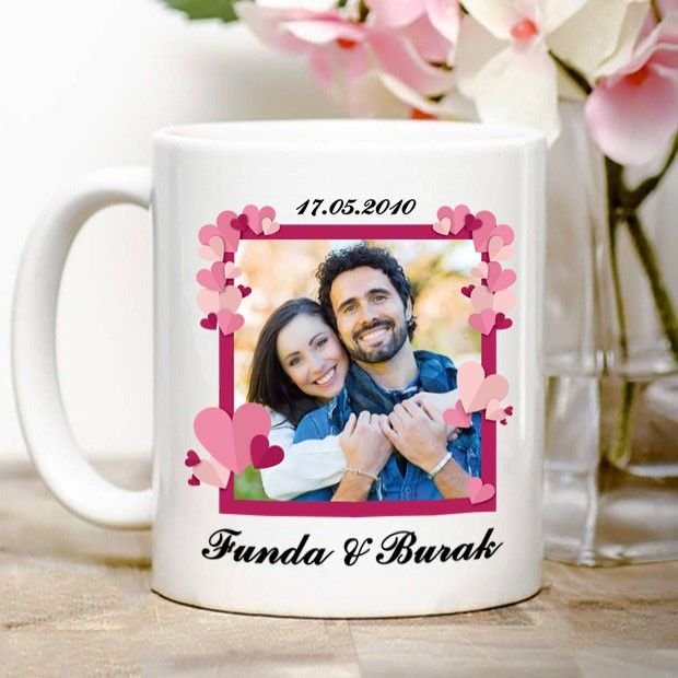 Sevgililer günü baskılı kupa bardak Antalya 05352089842