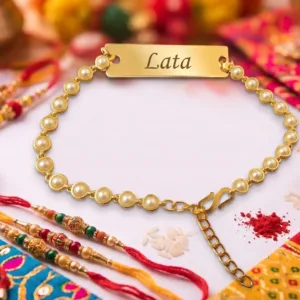 bracelet rakhi, personalized bracelet rakhi, customized bracelet rakhi, black bead bracelet rakhi, personalized black bead bracelet, custom bracelet rakhi, name engraved bracelet rakhi, personalized name bracelet, custom name bracelet, engraved name bracelet, gold bracelet rakhi