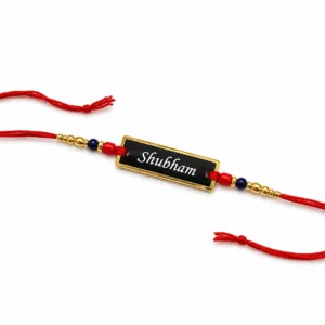 personalized thread rakhi, personalized name rakhi, custom name rakhi, engraved name rakhi, name plate rakhi, custom thread rakhi, rakhi for brother, personalized rakhi for brother