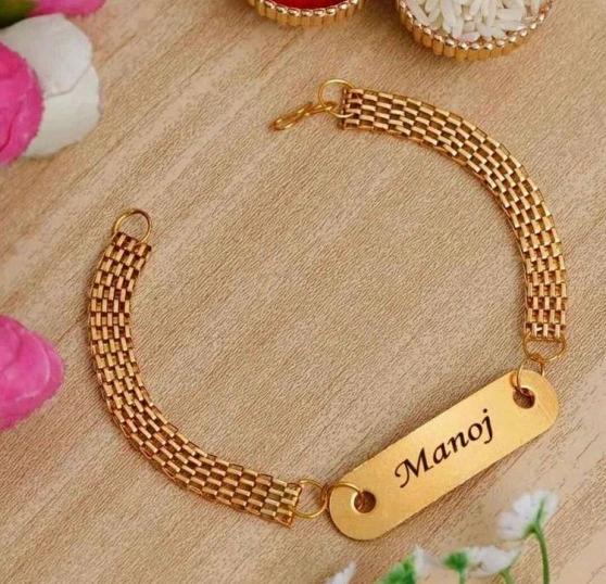 f7541c4a-60fc-4c17-a62d-c957c4553547 personalized bracelet rakhi, personalized name rakhi, custom name rakhi, engraved bracelet rakhi, gold bracelet rakhi, bracelet rakhi for brother, personalized rakhi for brother